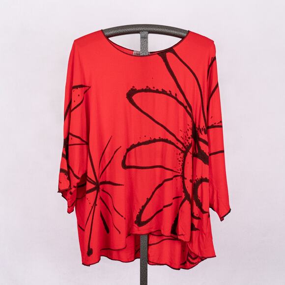 Monika Astara Hand-Made Tunic Top ONE SIZE Lagenlook Happy Clothing Sustainable - Picture 1 of 3